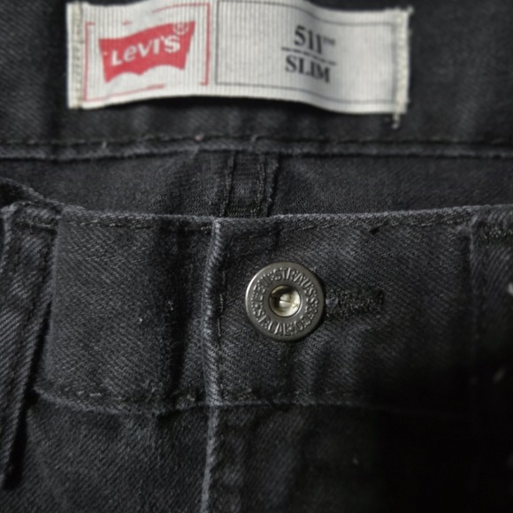 Levi's 511 Slim Fit Jeans Black Stretch Denim Men's 28x28 Dark Wash Classic - Picture 2 of 10